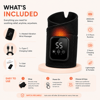Heated Vibration Wrist Massager